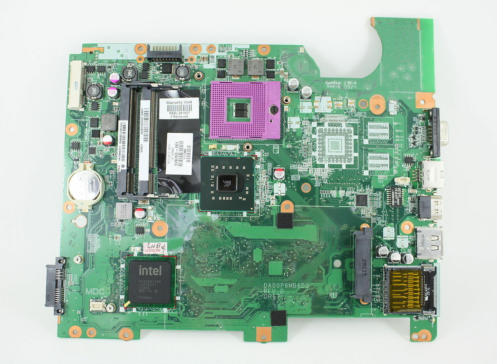 Motherboard Motherboard for HP g71-Compaq Presario cq71 - 578703-001 - Intel Tipo di memoria: DDR2 SDRAM Num